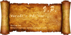 Verzár Péter névjegykártya